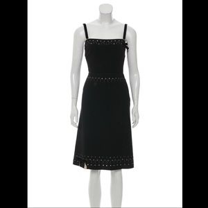 PRADA Eyelet Sleeveless Dress 👗 Studded Black XS